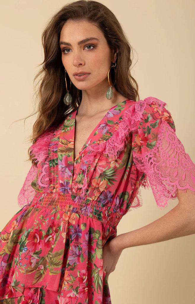 Hale Bob Annabelle Chiffon High Low Dress Nono's Hale Bob Annabelle Chiffon High Low Dress Nono's